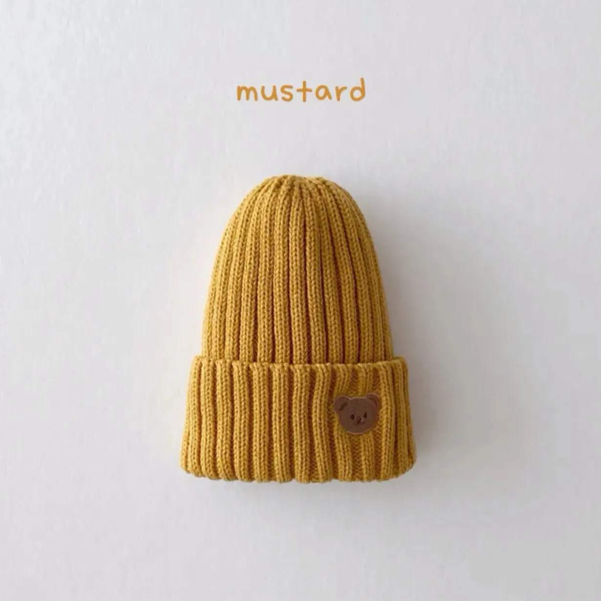 Teddy Bear Embroidered Kids Beanie