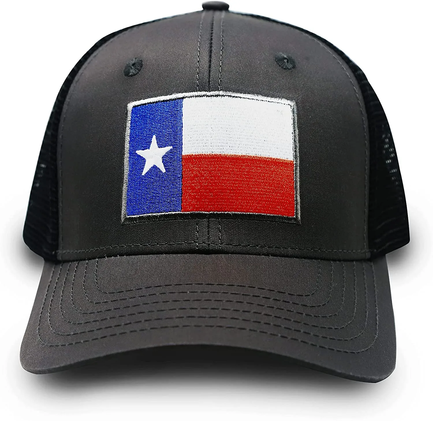 Texas Flag Trucker Baseball Snapback Hat (Black) - International Tie