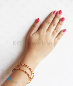 The Eka Silver Kempu Bangle (Red/Size/2.2/2.4/2.6/2.8)