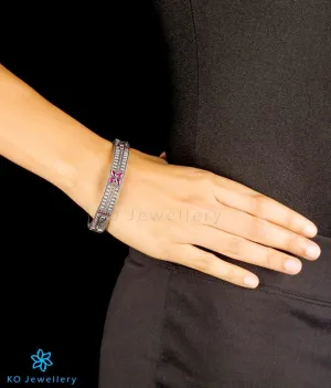 The Mithila Silver Kempu Bangle (Oxidised/Size/2.2/2.4/2.6/2.8)
