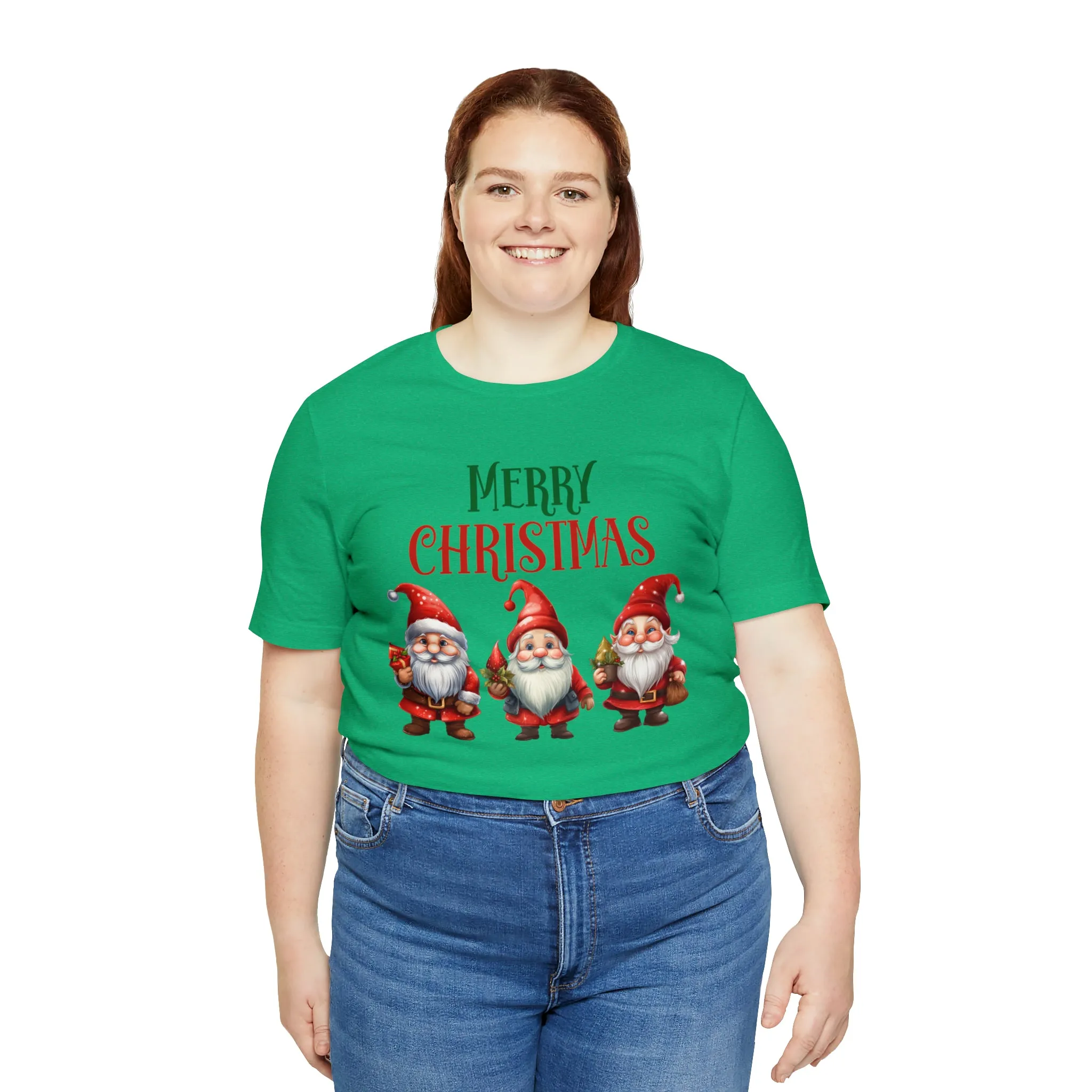 Three Gnomes Merry Christmas T-Shirt | Festive XMas Tee |  Bella Canvas 3001 Unisex | Happy Holidays Short Sleeve Tshirt