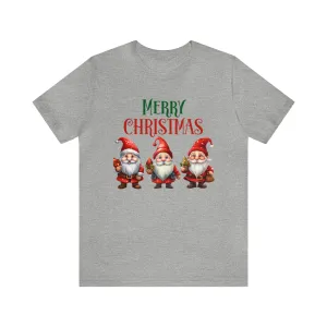 Three Gnomes Merry Christmas T-Shirt | Festive XMas Tee |  Bella Canvas 3001 Unisex | Happy Holidays Short Sleeve Tshirt