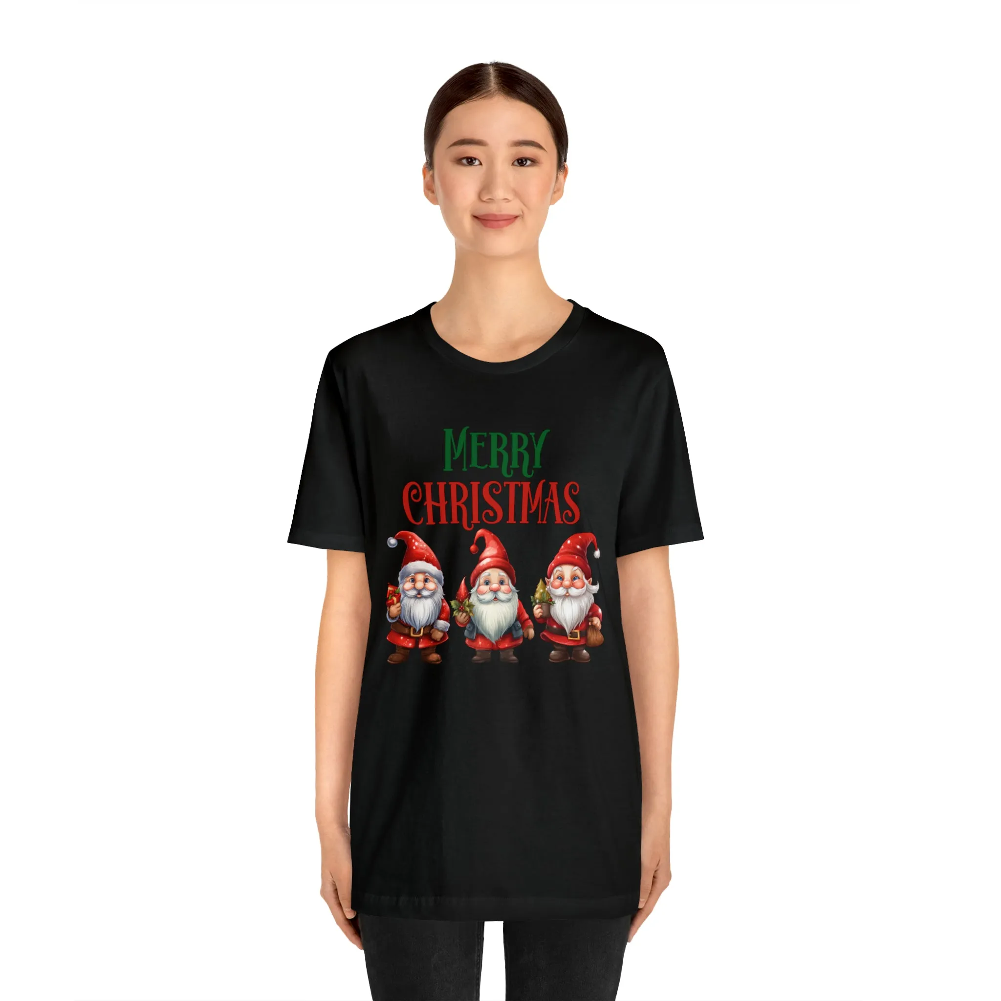 Three Gnomes Merry Christmas T-Shirt | Festive XMas Tee |  Bella Canvas 3001 Unisex | Happy Holidays Short Sleeve Tshirt