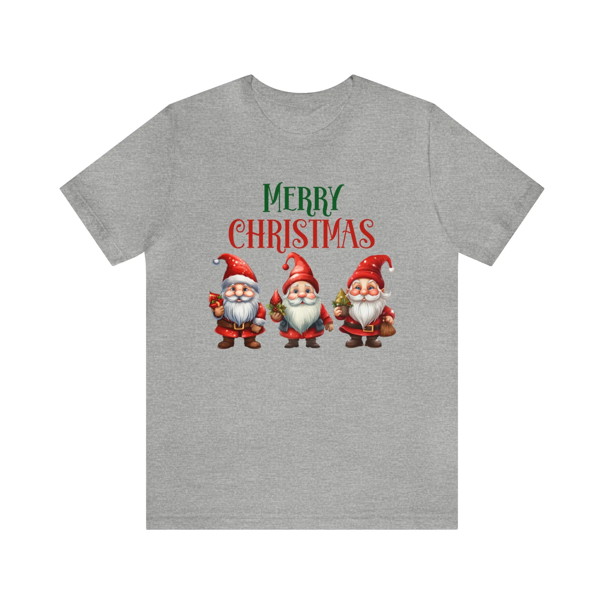 Three Gnomes Merry Christmas T-Shirt | Festive XMas Tee |  Bella Canvas 3001 Unisex | Happy Holidays Short Sleeve Tshirt