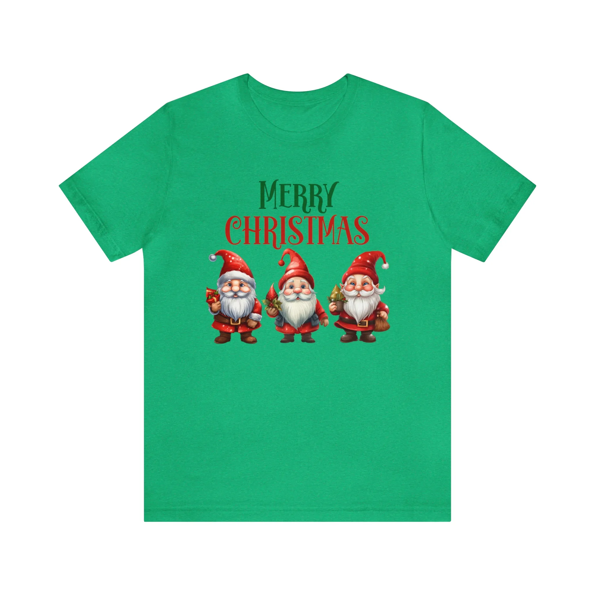 Three Gnomes Merry Christmas T-Shirt | Festive XMas Tee |  Bella Canvas 3001 Unisex | Happy Holidays Short Sleeve Tshirt