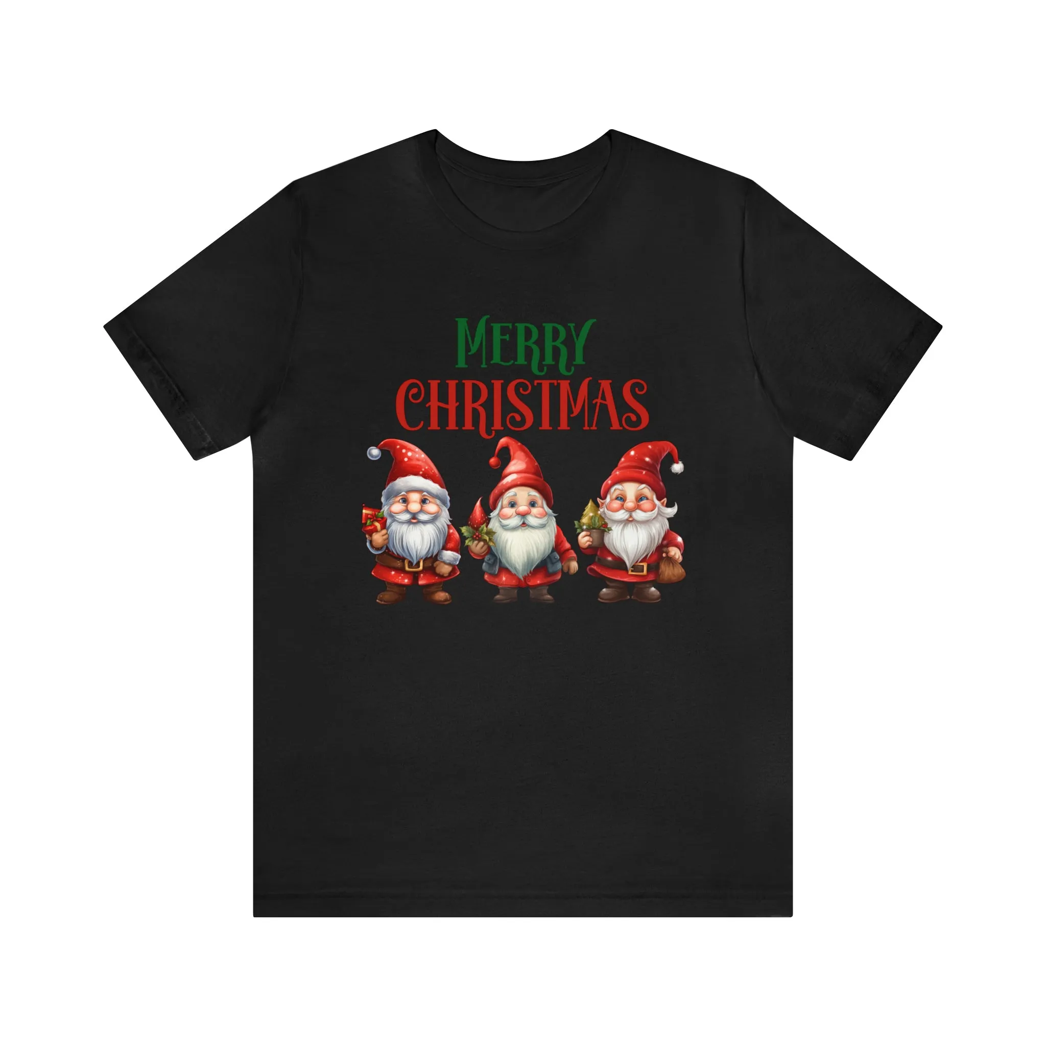 Three Gnomes Merry Christmas T-Shirt | Festive XMas Tee |  Bella Canvas 3001 Unisex | Happy Holidays Short Sleeve Tshirt