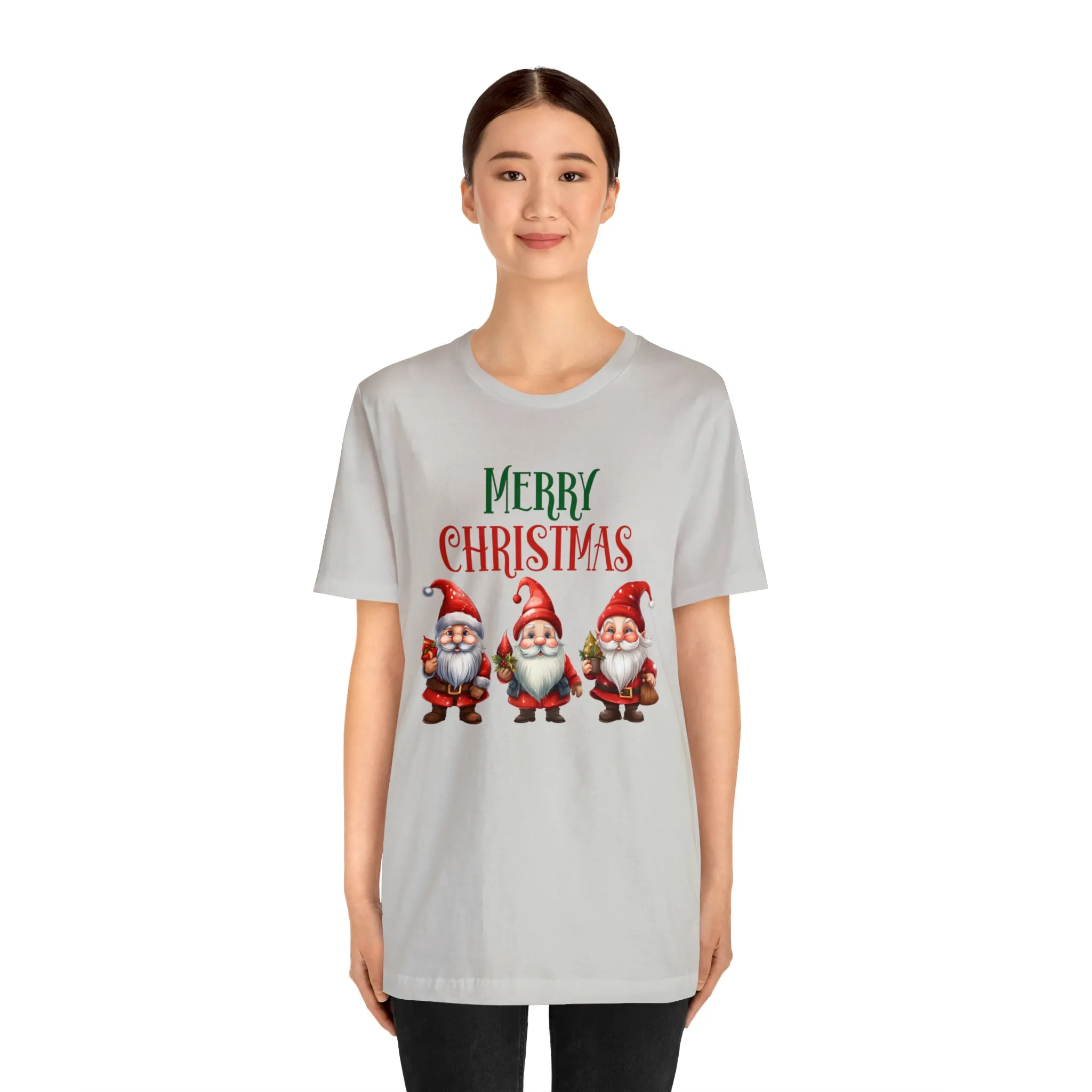 Three Gnomes Merry Christmas T-Shirt | Festive XMas Tee |  Bella Canvas 3001 Unisex | Happy Holidays Short Sleeve Tshirt
