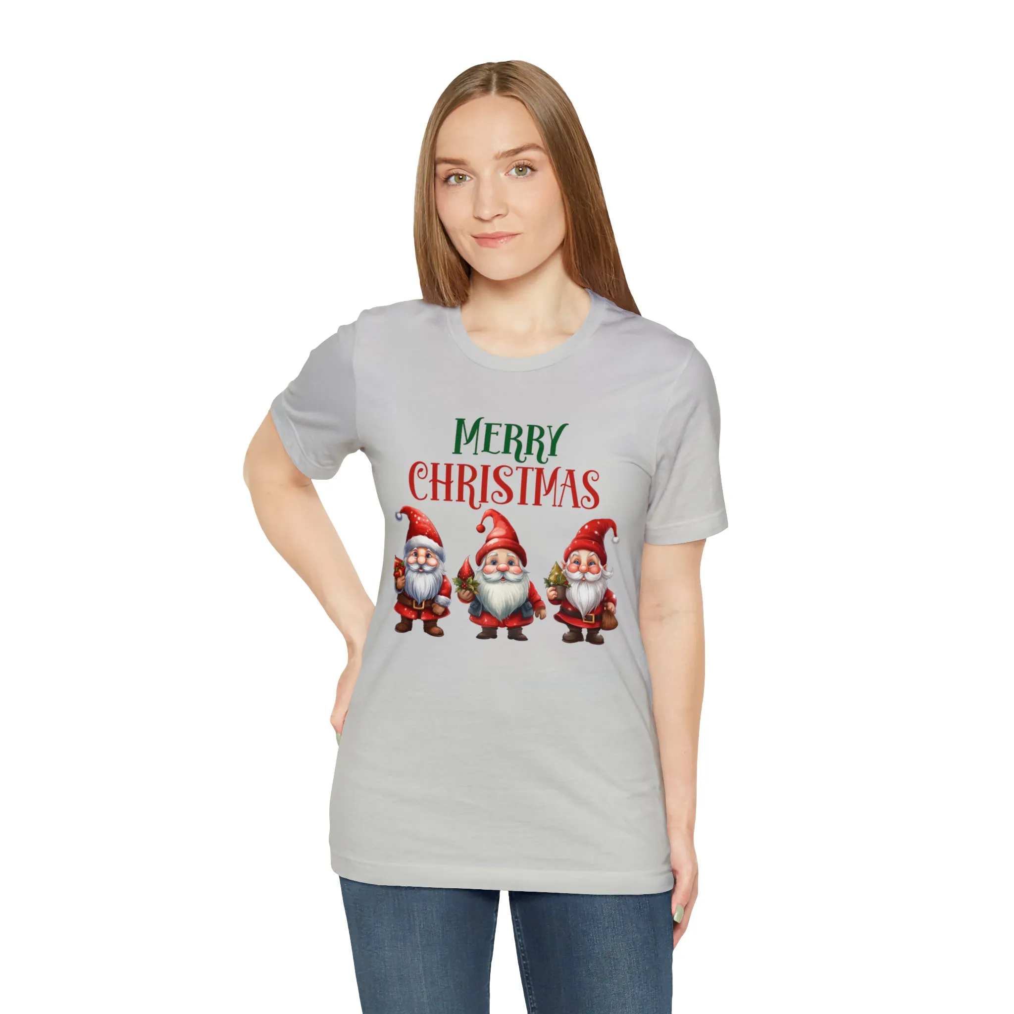 Three Gnomes Merry Christmas T-Shirt | Festive XMas Tee |  Bella Canvas 3001 Unisex | Happy Holidays Short Sleeve Tshirt