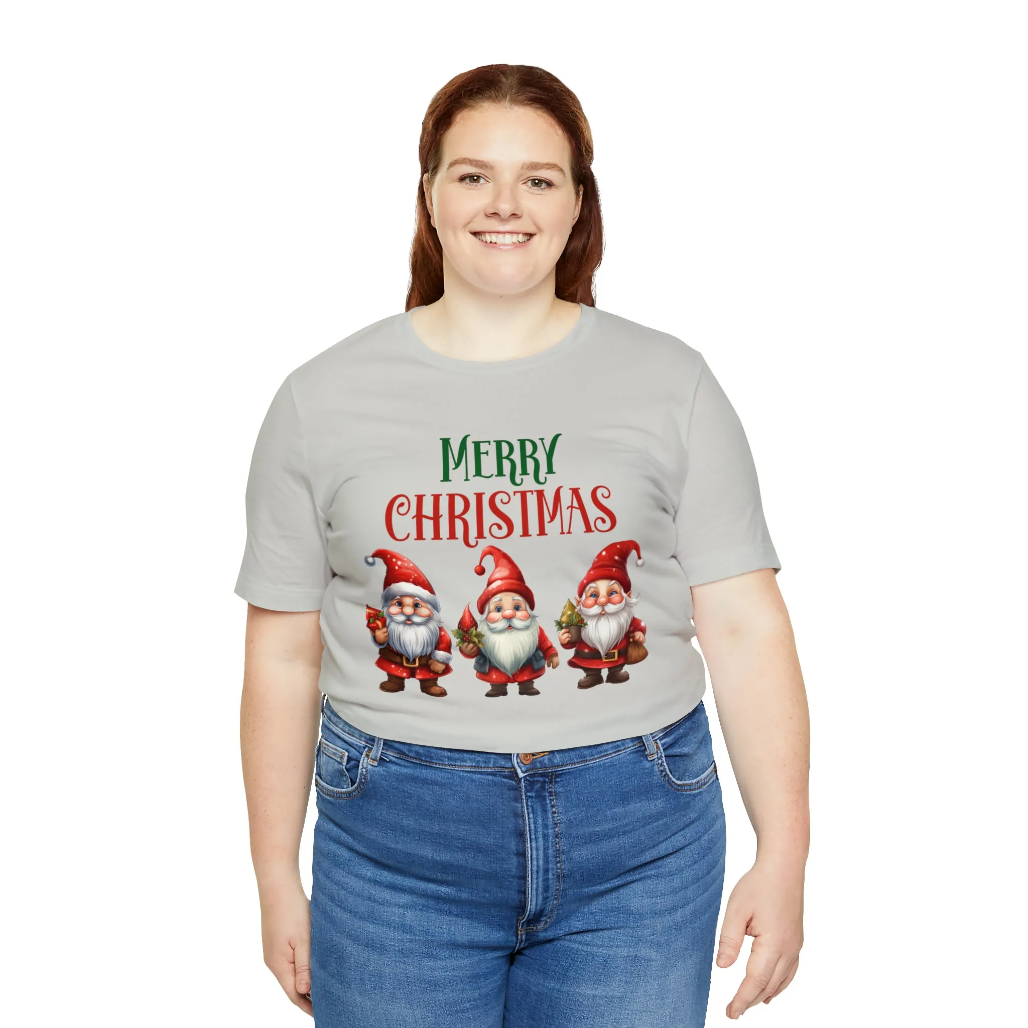 Three Gnomes Merry Christmas T-Shirt | Festive XMas Tee |  Bella Canvas 3001 Unisex | Happy Holidays Short Sleeve Tshirt