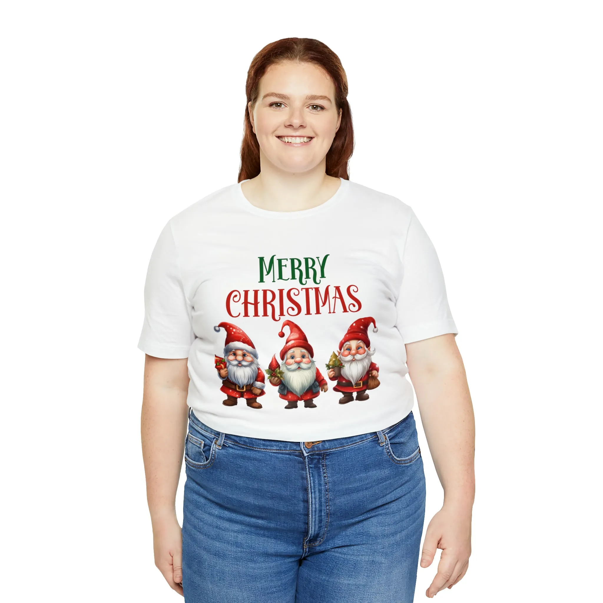 Three Gnomes Merry Christmas T-Shirt | Festive XMas Tee |  Bella Canvas 3001 Unisex | Happy Holidays Short Sleeve Tshirt