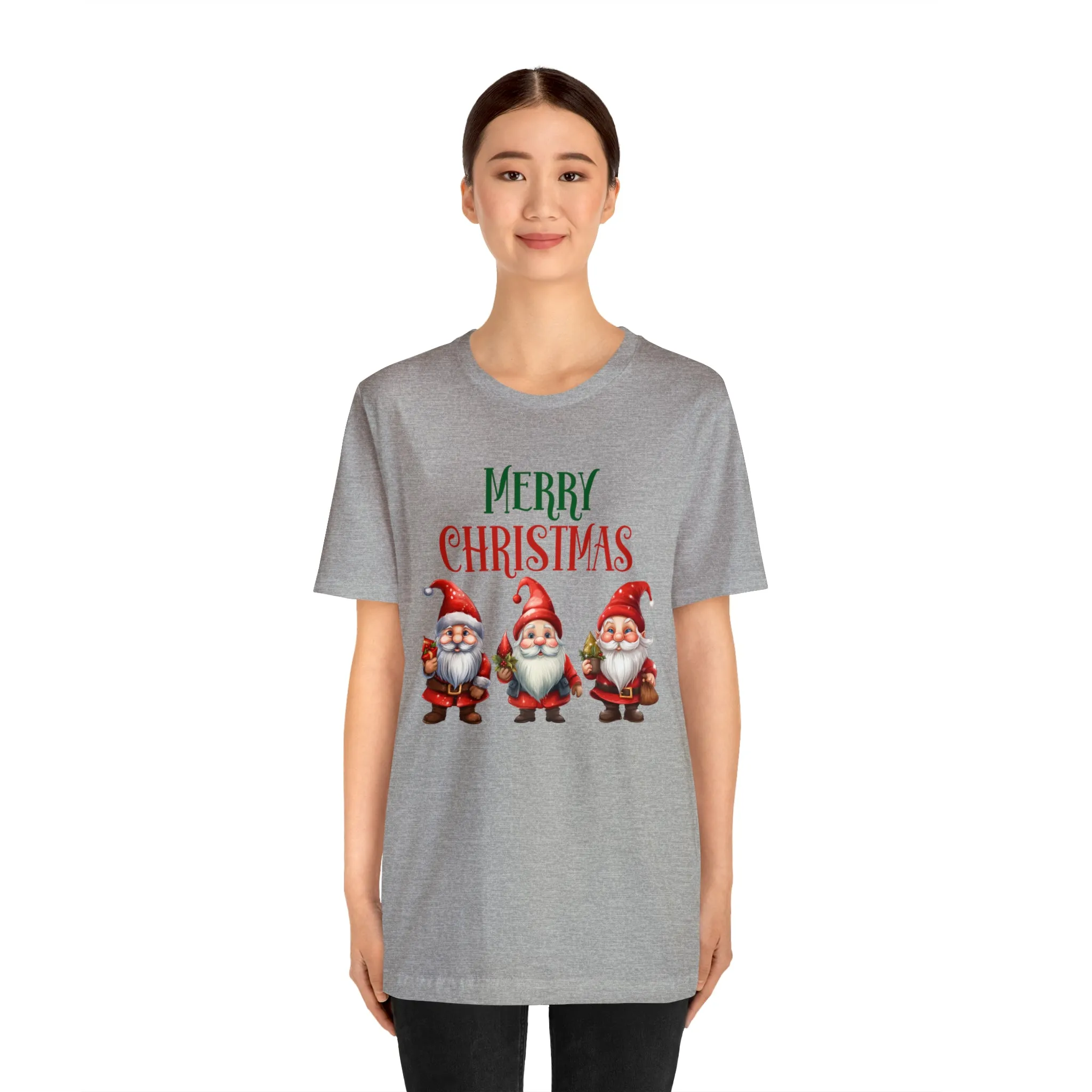 Three Gnomes Merry Christmas T-Shirt | Festive XMas Tee |  Bella Canvas 3001 Unisex | Happy Holidays Short Sleeve Tshirt