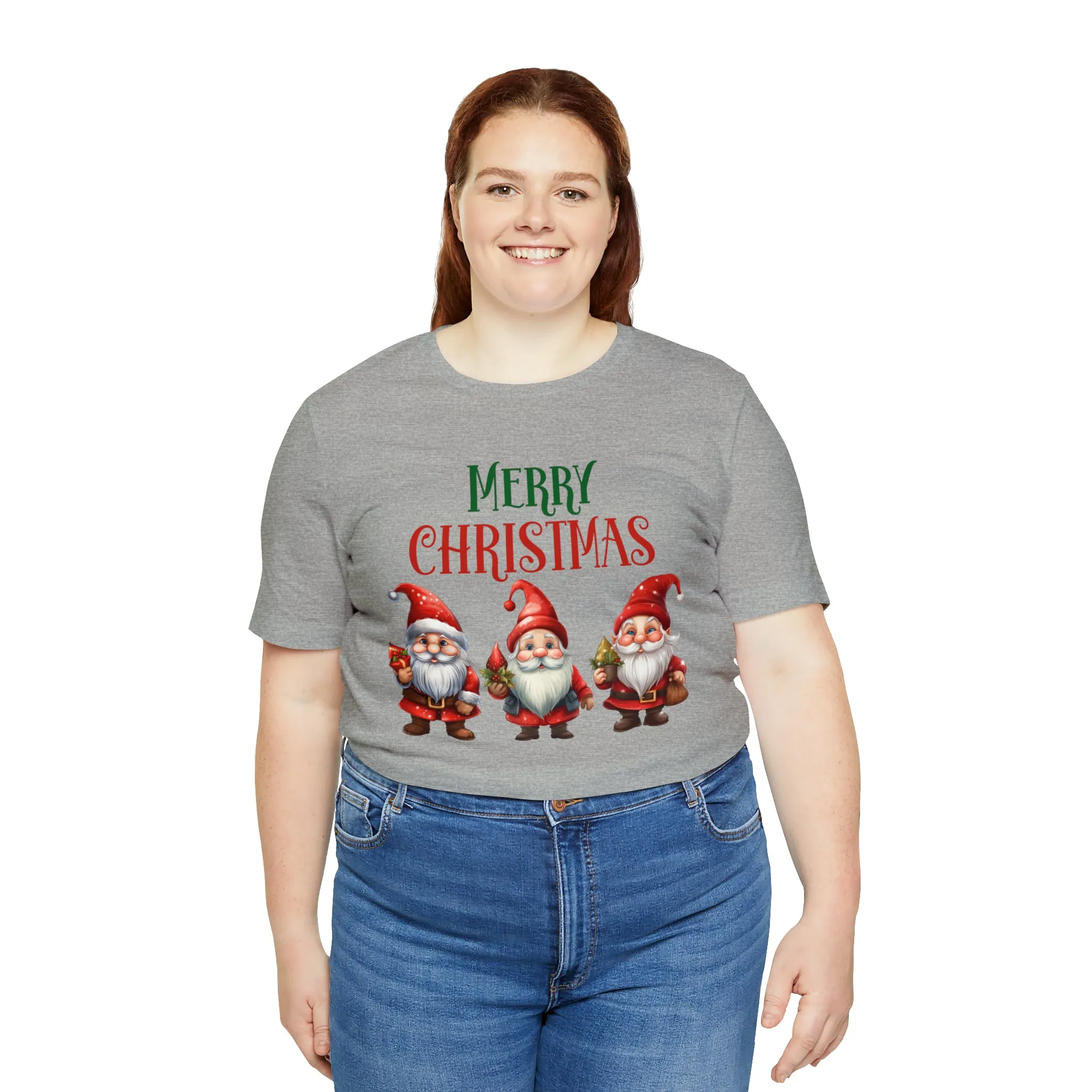 Three Gnomes Merry Christmas T-Shirt | Festive XMas Tee |  Bella Canvas 3001 Unisex | Happy Holidays Short Sleeve Tshirt