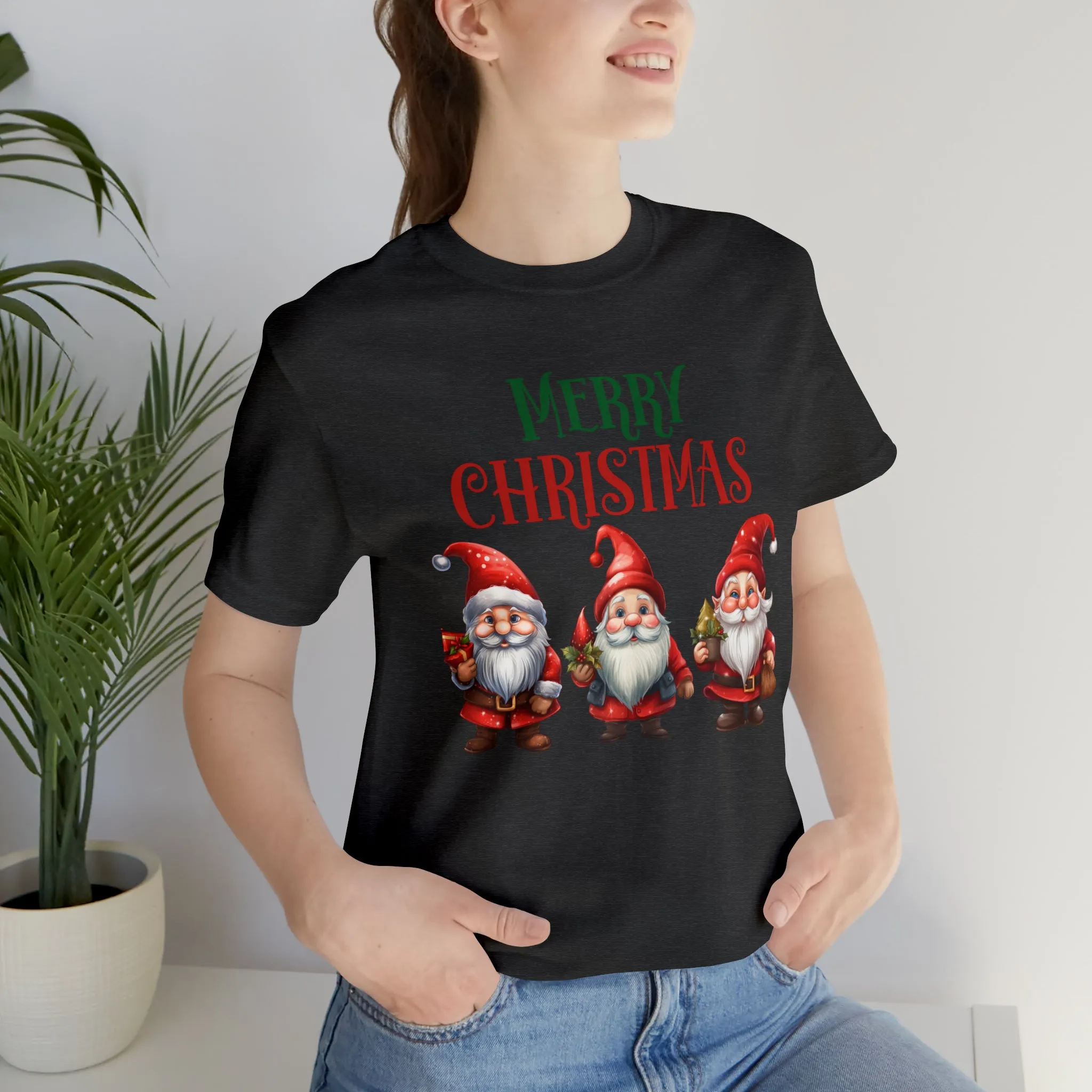 Three Gnomes Merry Christmas T-Shirt | Festive XMas Tee |  Bella Canvas 3001 Unisex | Happy Holidays Short Sleeve Tshirt