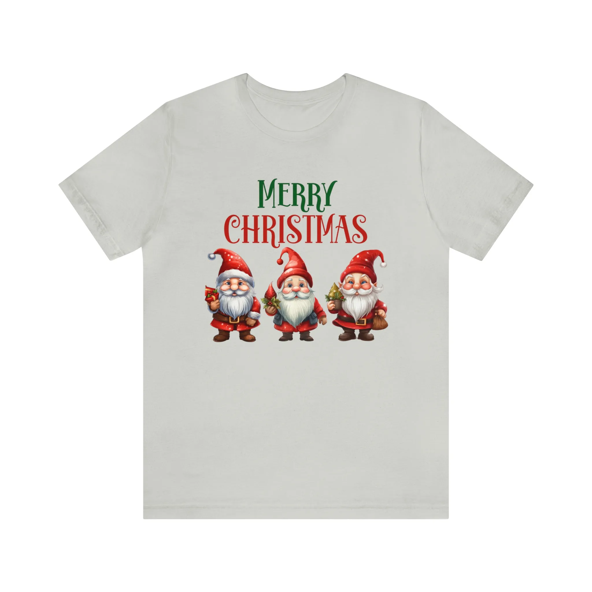 Three Gnomes Merry Christmas T-Shirt | Festive XMas Tee |  Bella Canvas 3001 Unisex | Happy Holidays Short Sleeve Tshirt