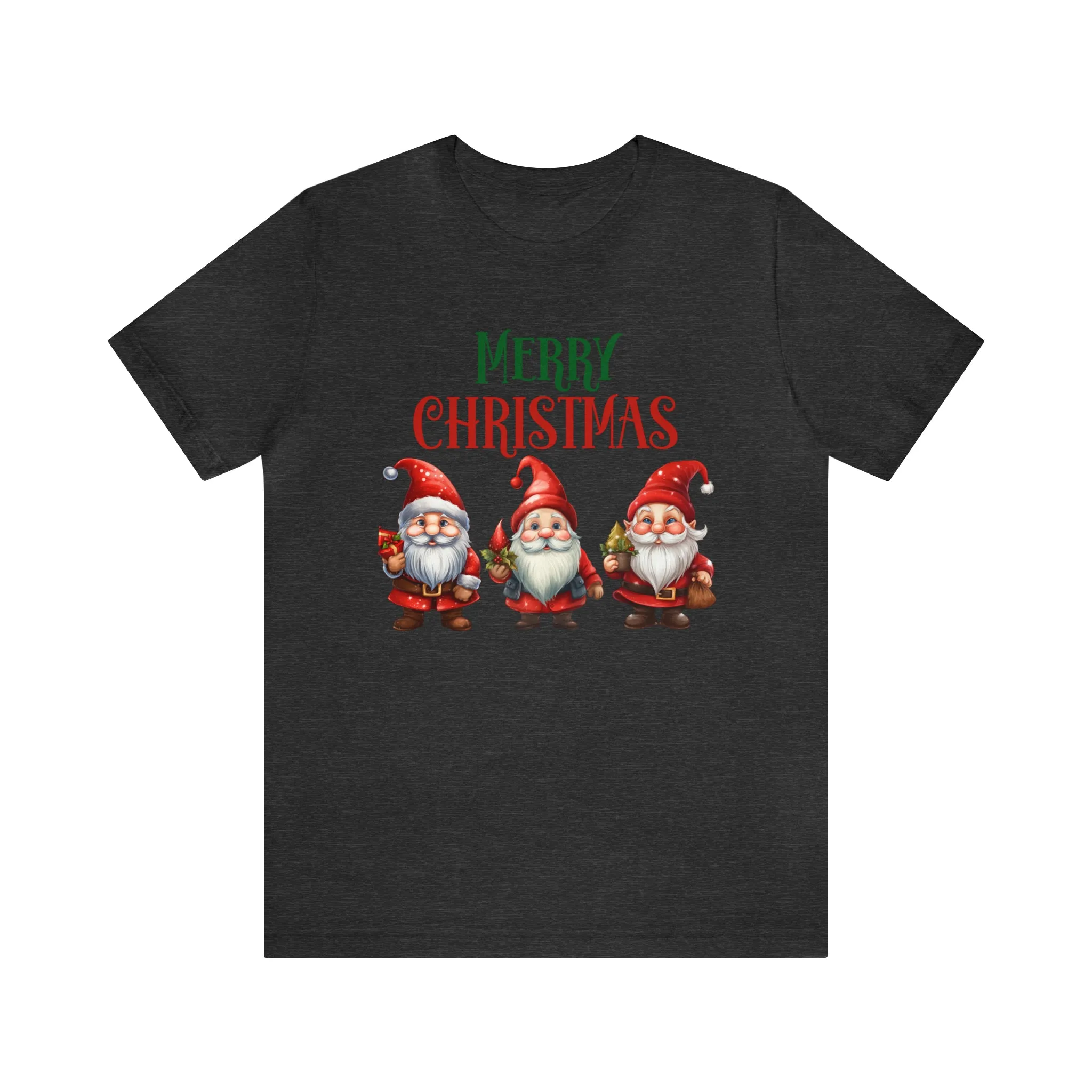 Three Gnomes Merry Christmas T-Shirt | Festive XMas Tee |  Bella Canvas 3001 Unisex | Happy Holidays Short Sleeve Tshirt
