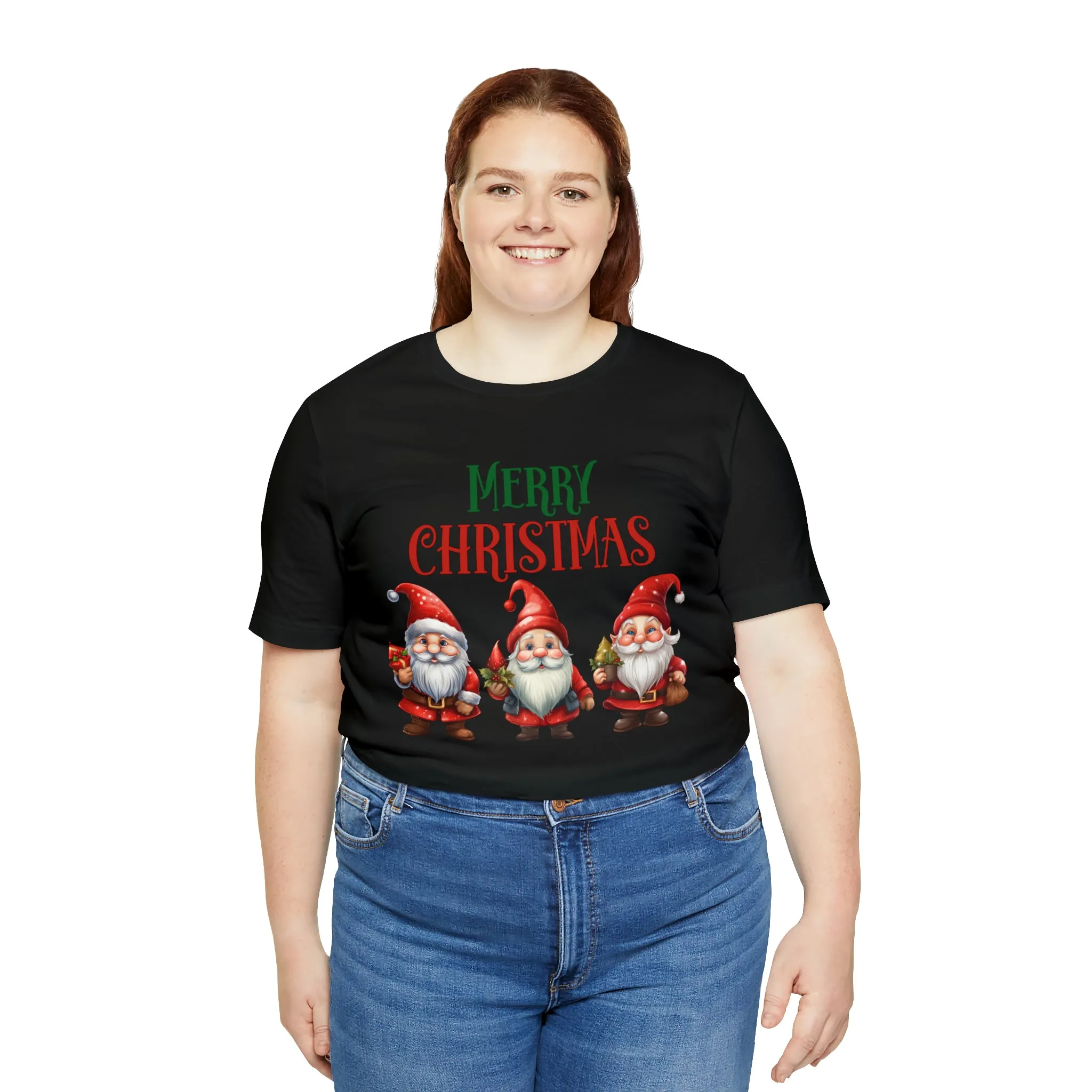Three Gnomes Merry Christmas T-Shirt | Festive XMas Tee |  Bella Canvas 3001 Unisex | Happy Holidays Short Sleeve Tshirt