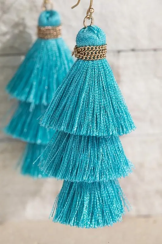 Three-Tier Tassel Earrings -- Several Colors!