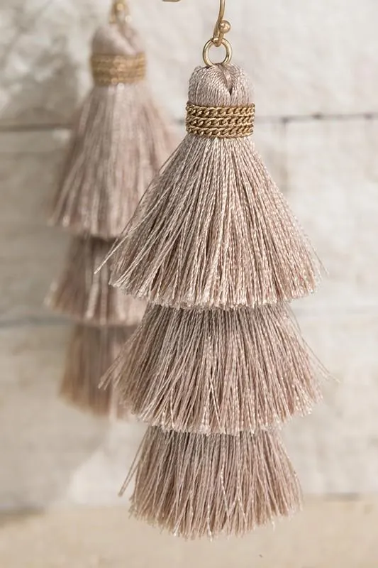 Three-Tier Tassel Earrings -- Several Colors!