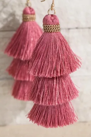 Three-Tier Tassel Earrings -- Several Colors!