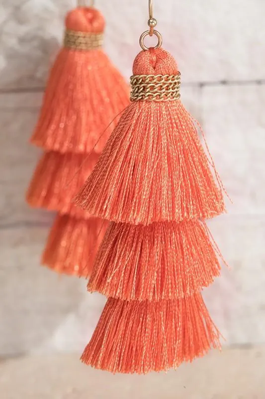 Three-Tier Tassel Earrings -- Several Colors!