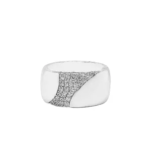 Timeless Wave Gold-Toned Cubic Zirconia Band Ring - C1396639