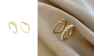 Trendy Zircon Pearl Ring