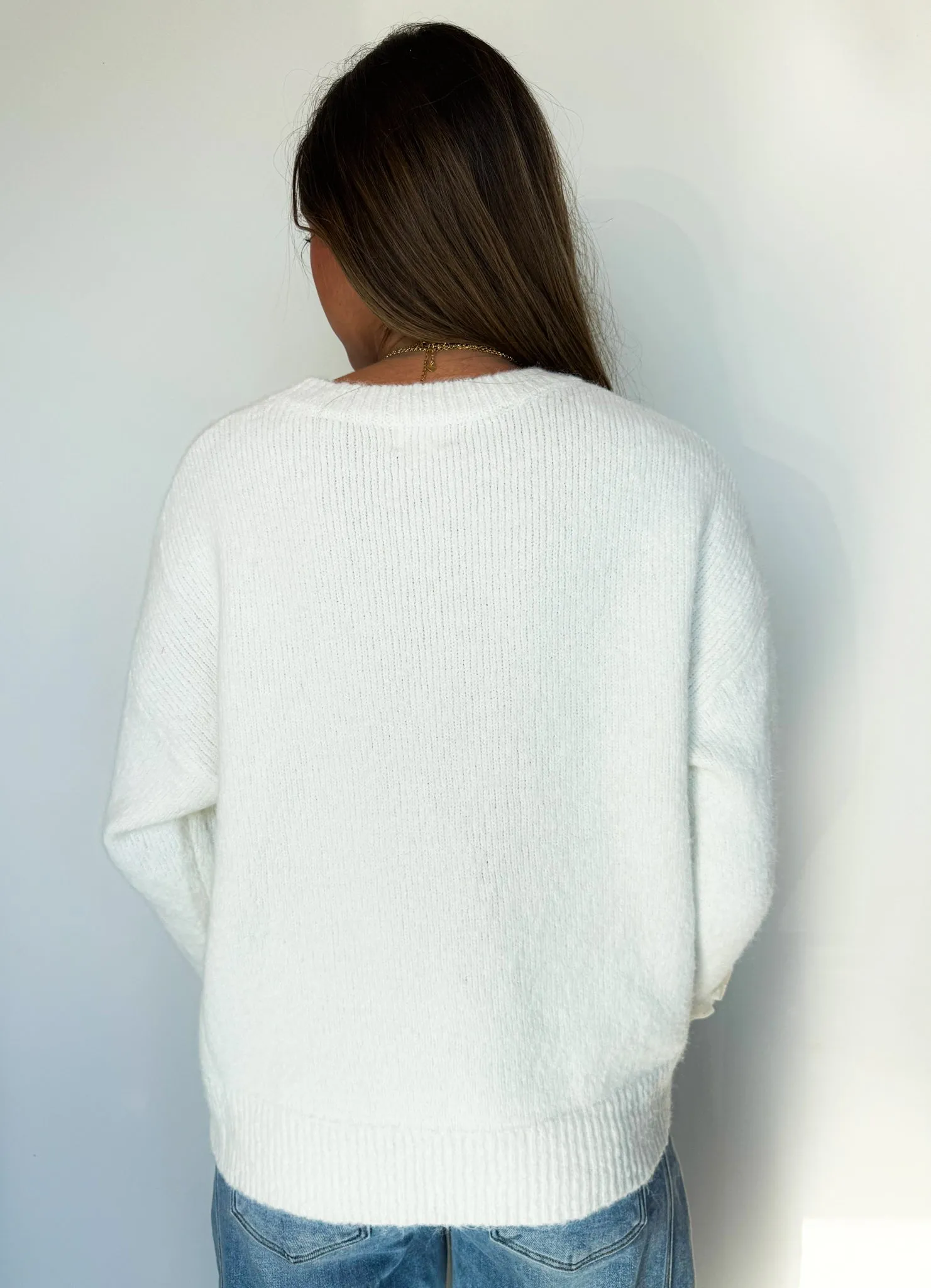 Tulle Bow & Pearls Sweater