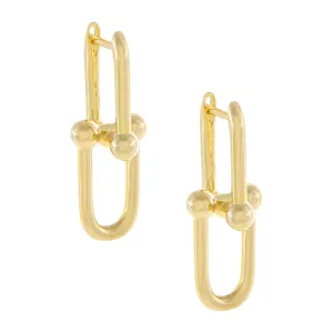 U Chain Drop Hoop Earring