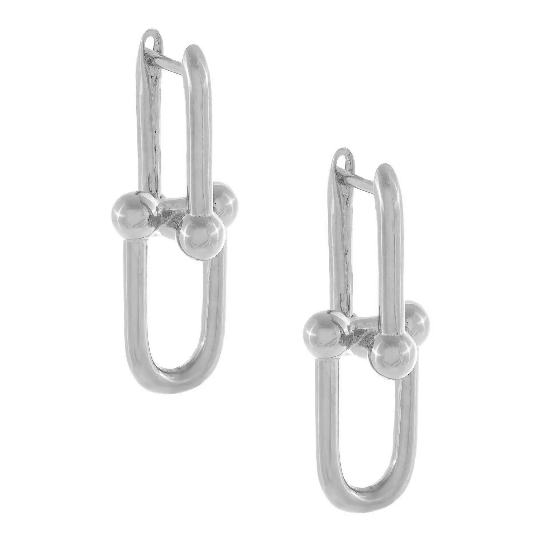 U Chain Drop Hoop Earring