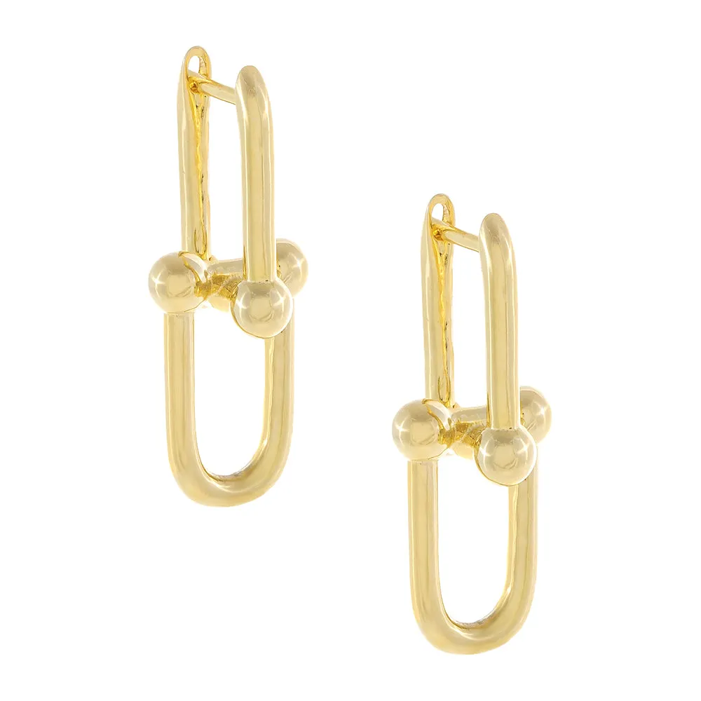 U Chain Drop Hoop Earring