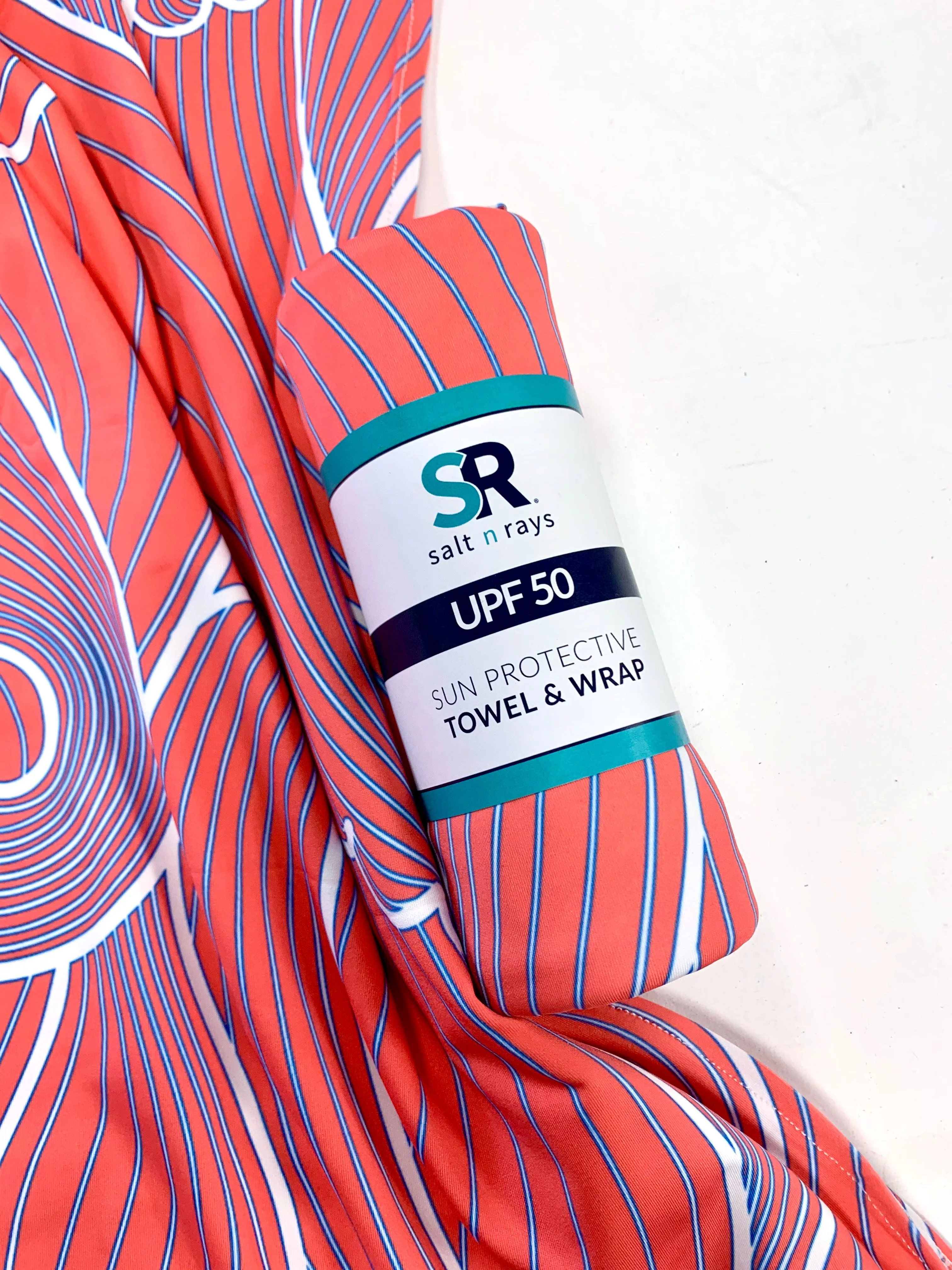 UPF 50 Beach Towel/Wrap - Peach Wave