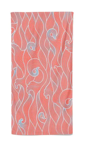 UPF 50 Beach Towel/Wrap - Peach Wave