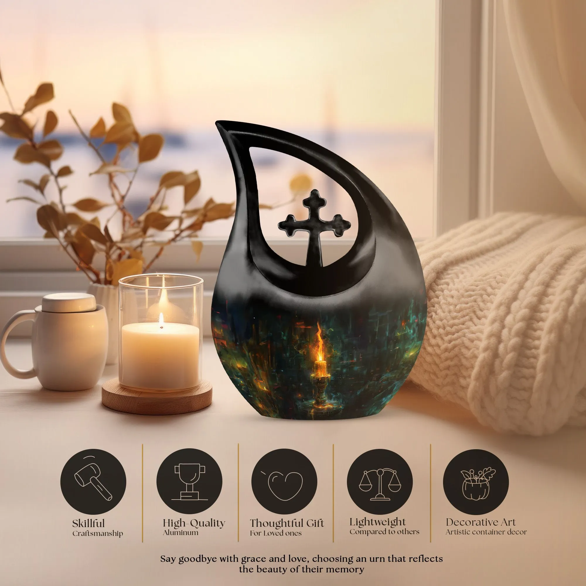 Urban Mystique Cross Drop - A Distinct Memory Vessel for Ashes