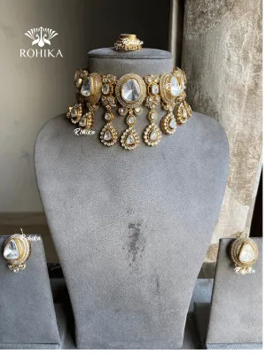 Varsha moisanite choker set - White