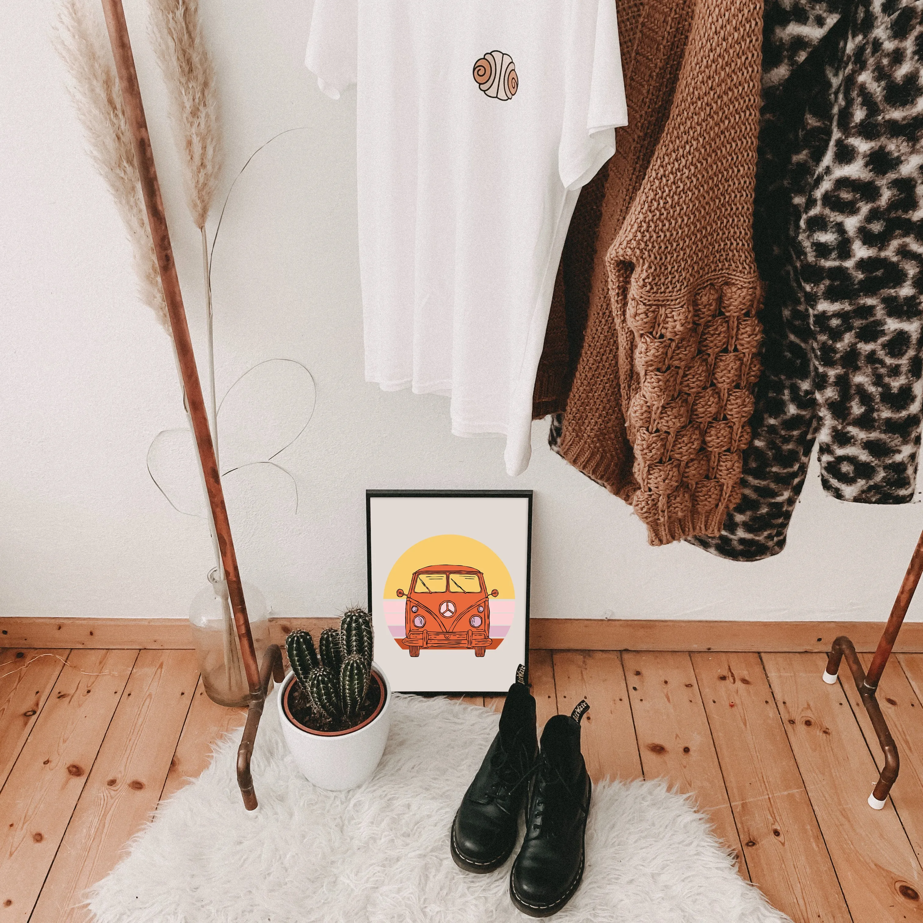 Vintage Beach Van Archival Art Print | Good Vibrations Collection