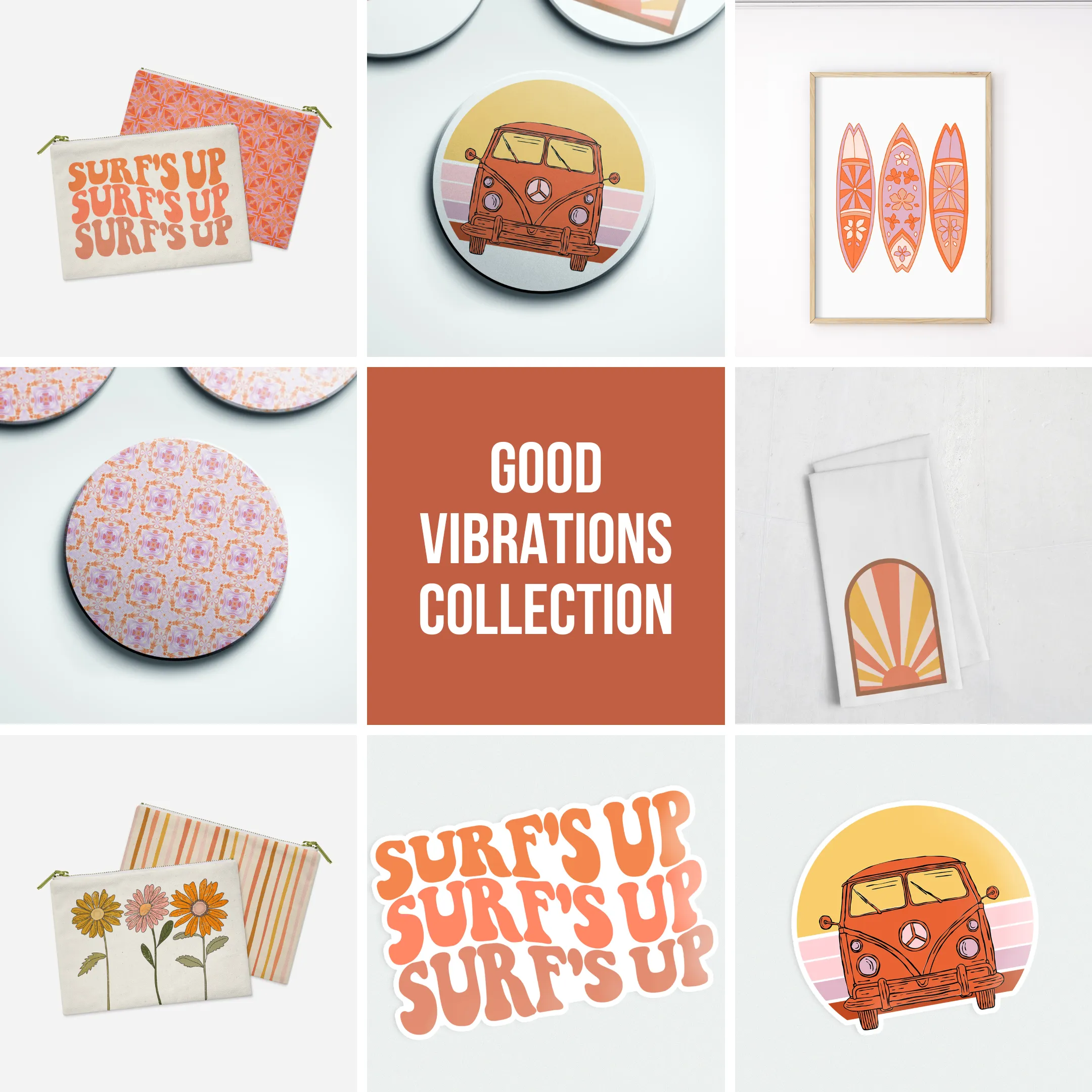 Vintage Beach Van Archival Art Print | Good Vibrations Collection