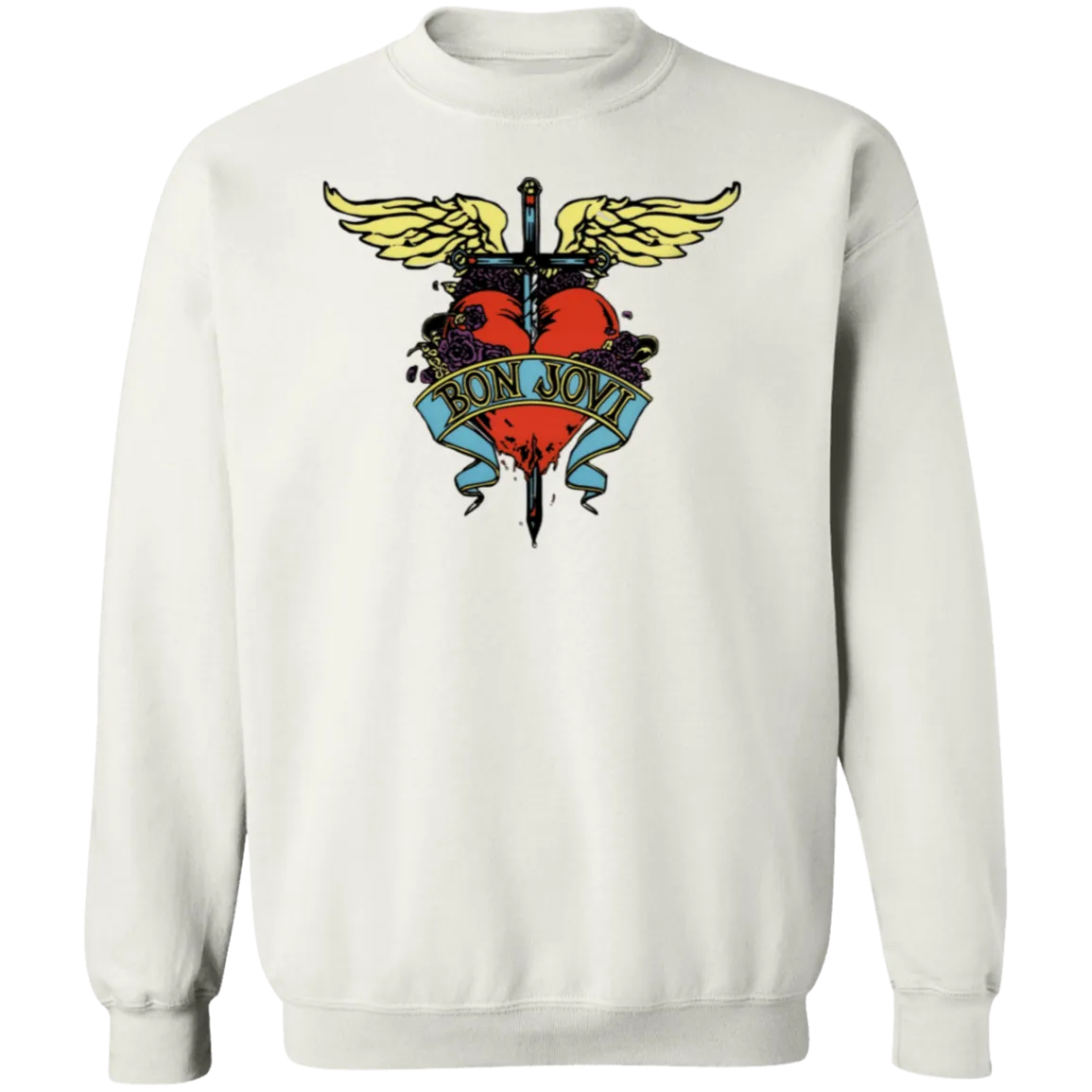 Vintage Bon Jovi Crewneck - Retro Rock Band - Gildan