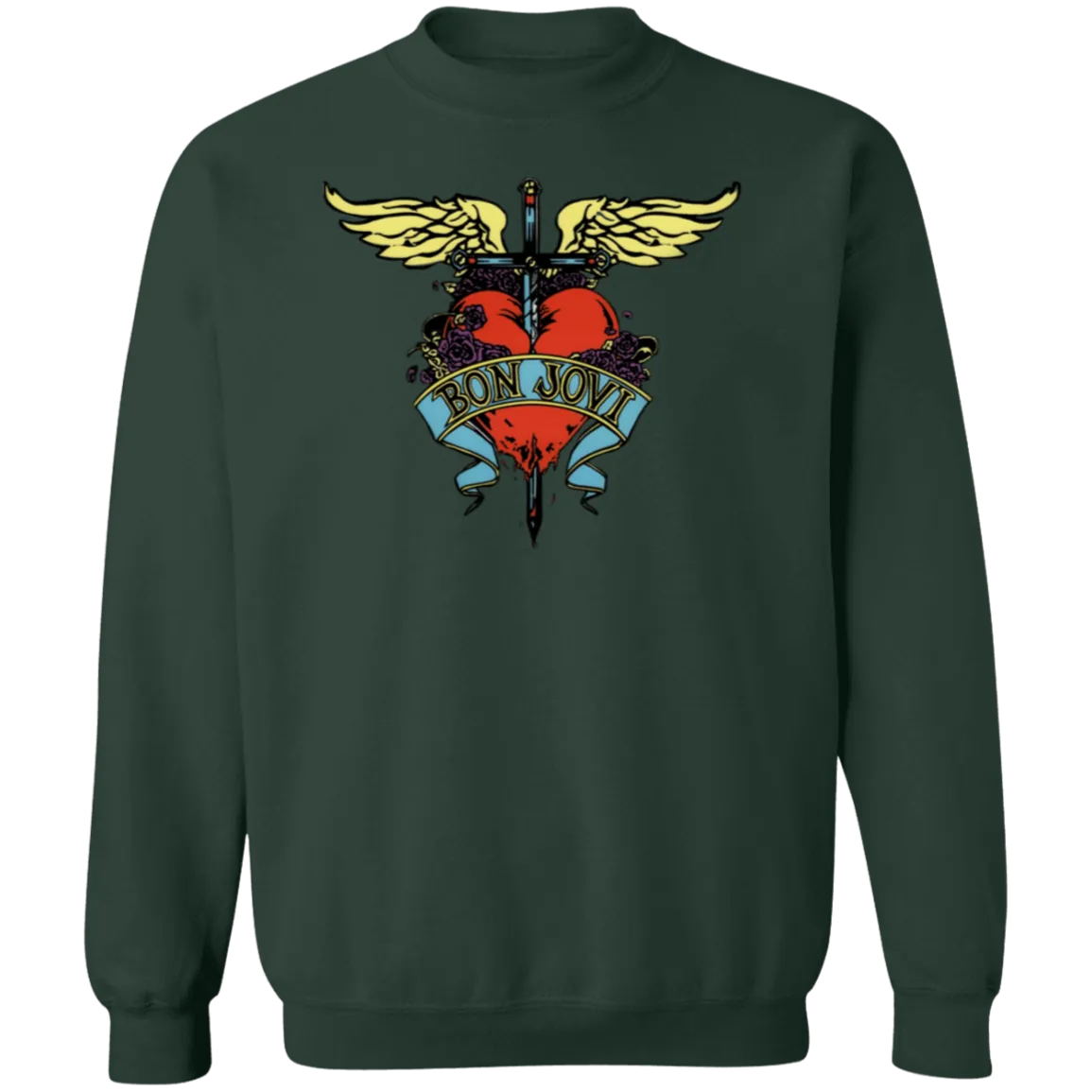 Vintage Bon Jovi Crewneck - Retro Rock Band - Gildan