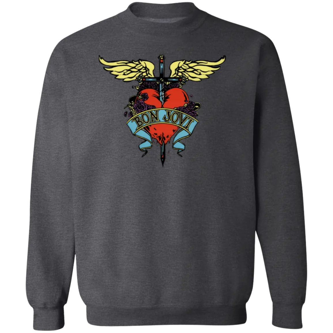 Vintage Bon Jovi Crewneck - Retro Rock Band - Gildan