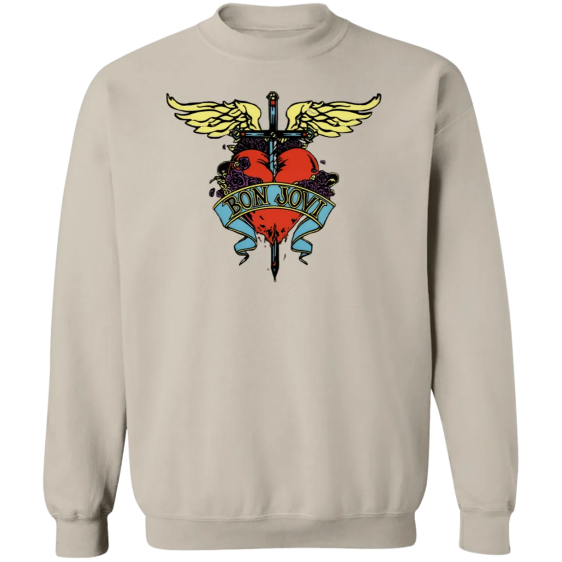 Vintage Bon Jovi Crewneck - Retro Rock Band - Gildan
