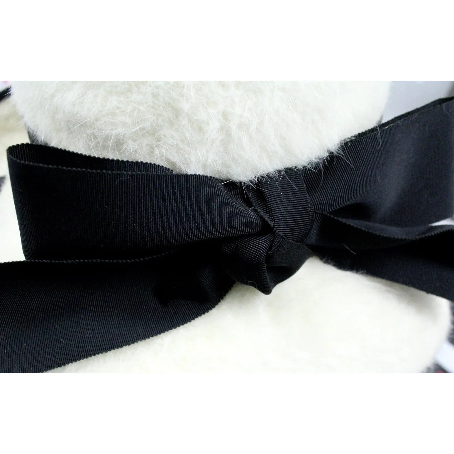 Vintage Ladies Bucket Hat Mr.John Jr Ivory & Black Dramatic Style 1960s