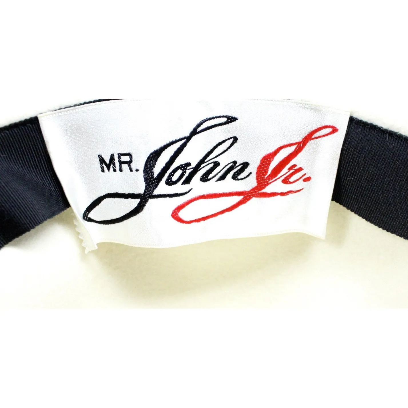 Vintage Ladies Bucket Hat Mr.John Jr Ivory & Black Dramatic Style 1960s