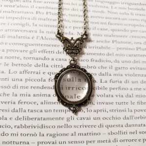 Vintage Magnifying Glass Pendant Necklace