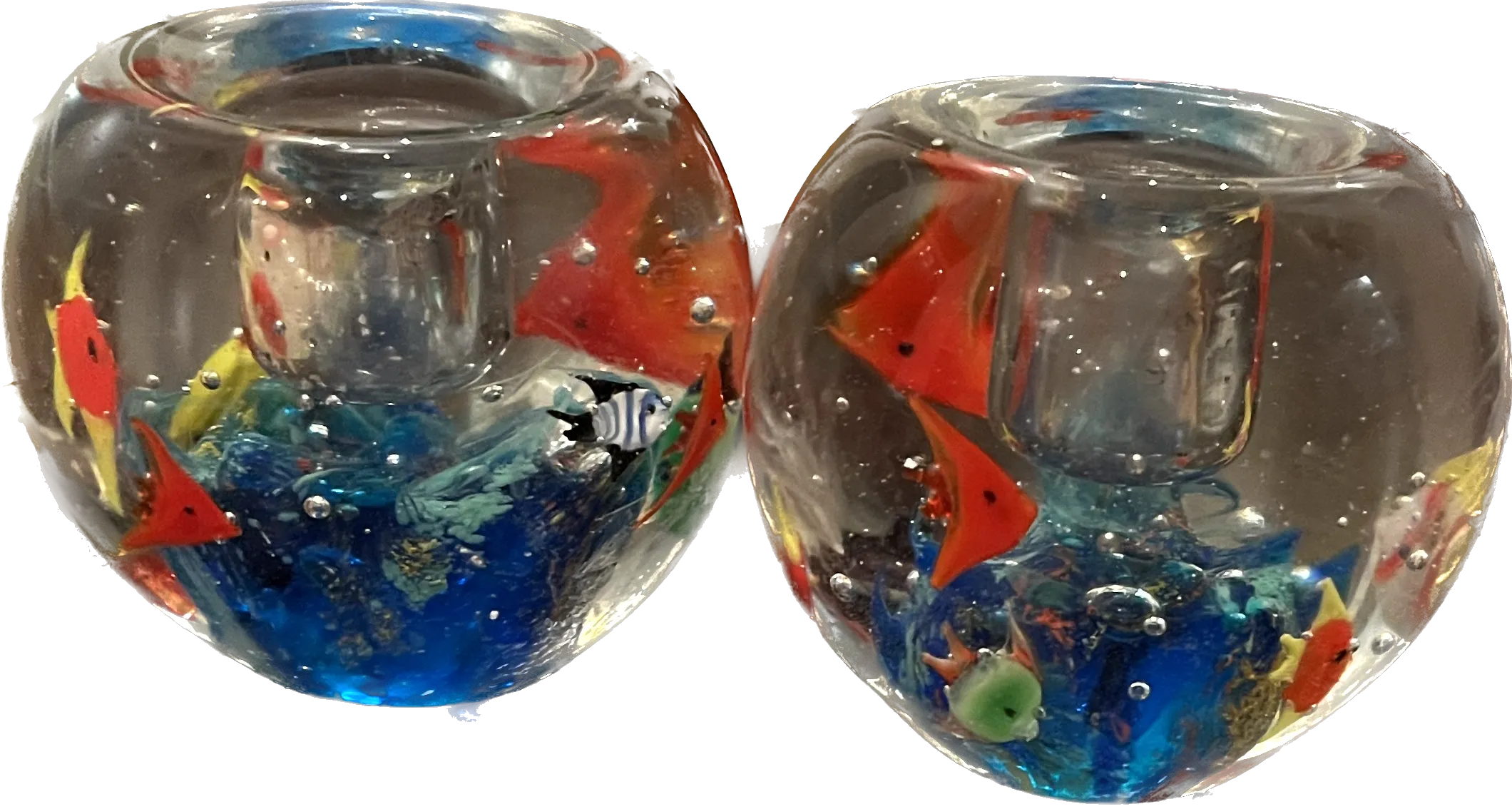 Vintage Paper Weight Style Candle Stick Holders