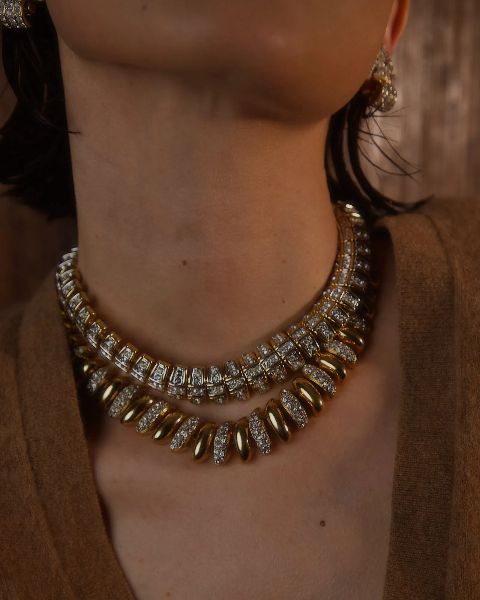 Vintage Pavé Articulated Link Necklace