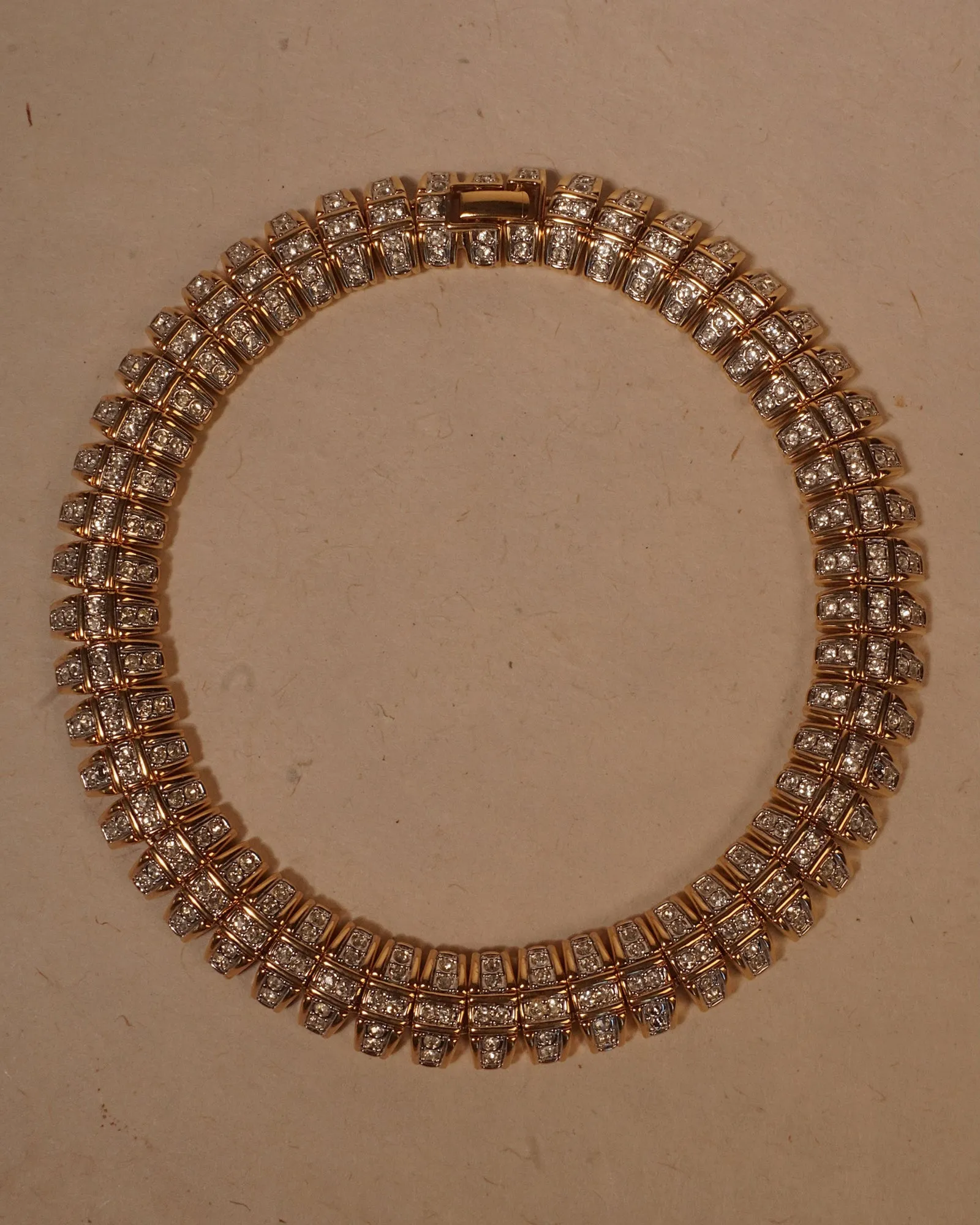 Vintage Pavé Articulated Link Necklace
