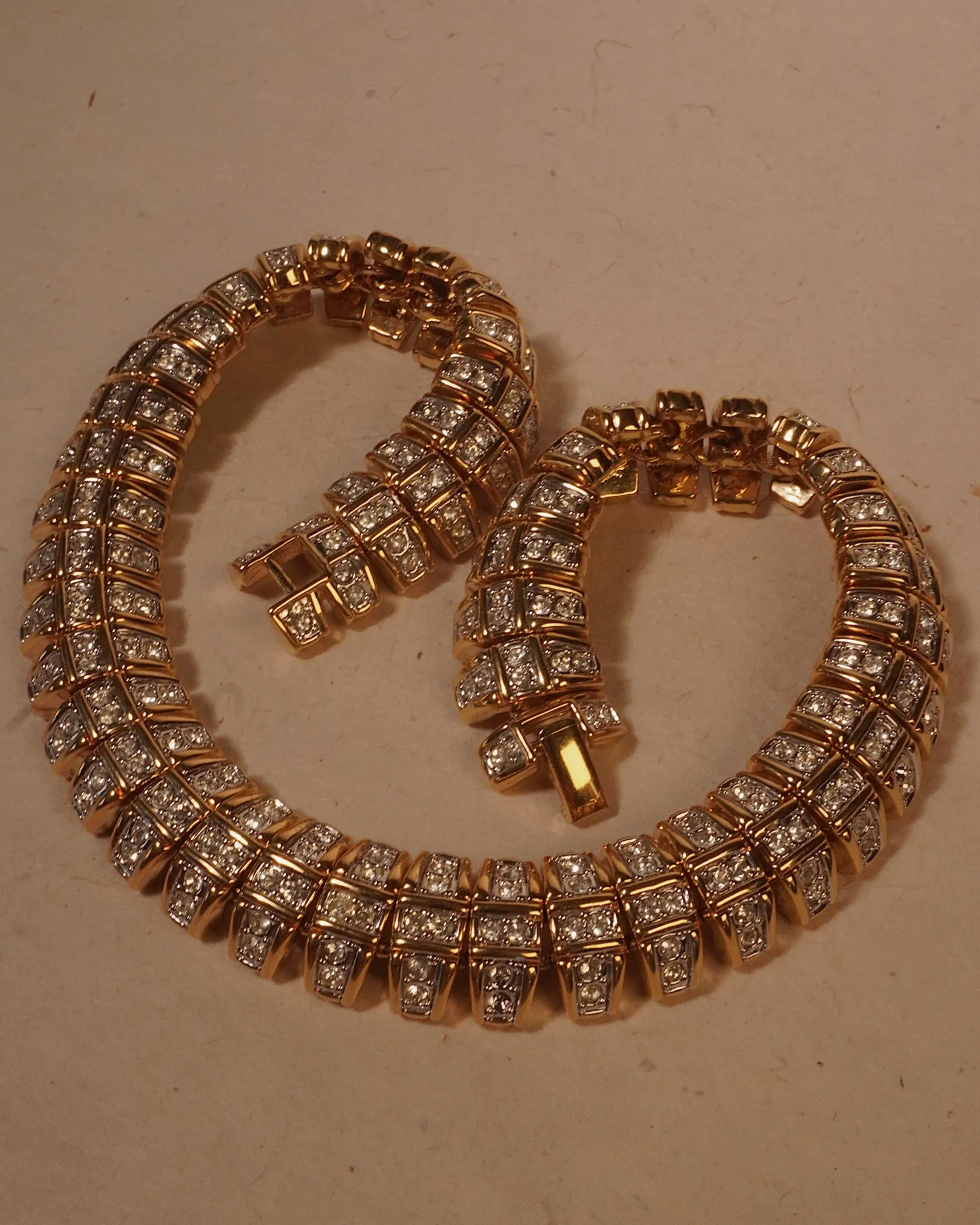 Vintage Pavé Articulated Link Necklace