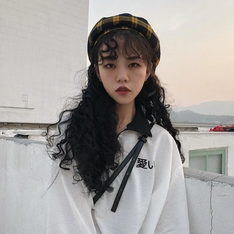 Vintage plaid beret KF90557