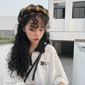Vintage plaid beret KF90557