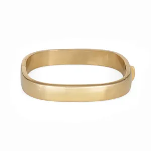 Vintage Square Bangle Bracelet 10mm Wide 14k Yellow Gold Estate Fine Jewelry 7"
